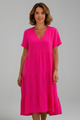 Orsola | Women's Dress with V Neckline and Short Sleeves