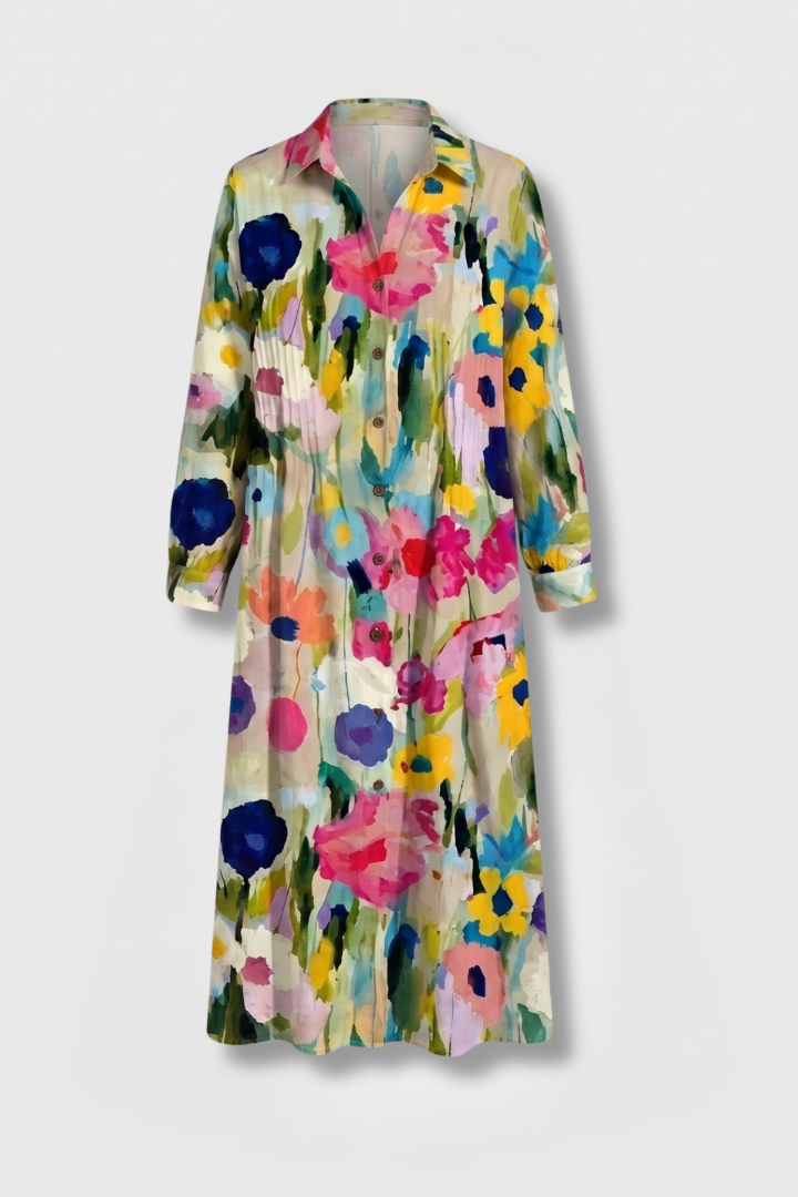 Arletta | Women's Elegant Boho Dress with Button Front for Casual Wear