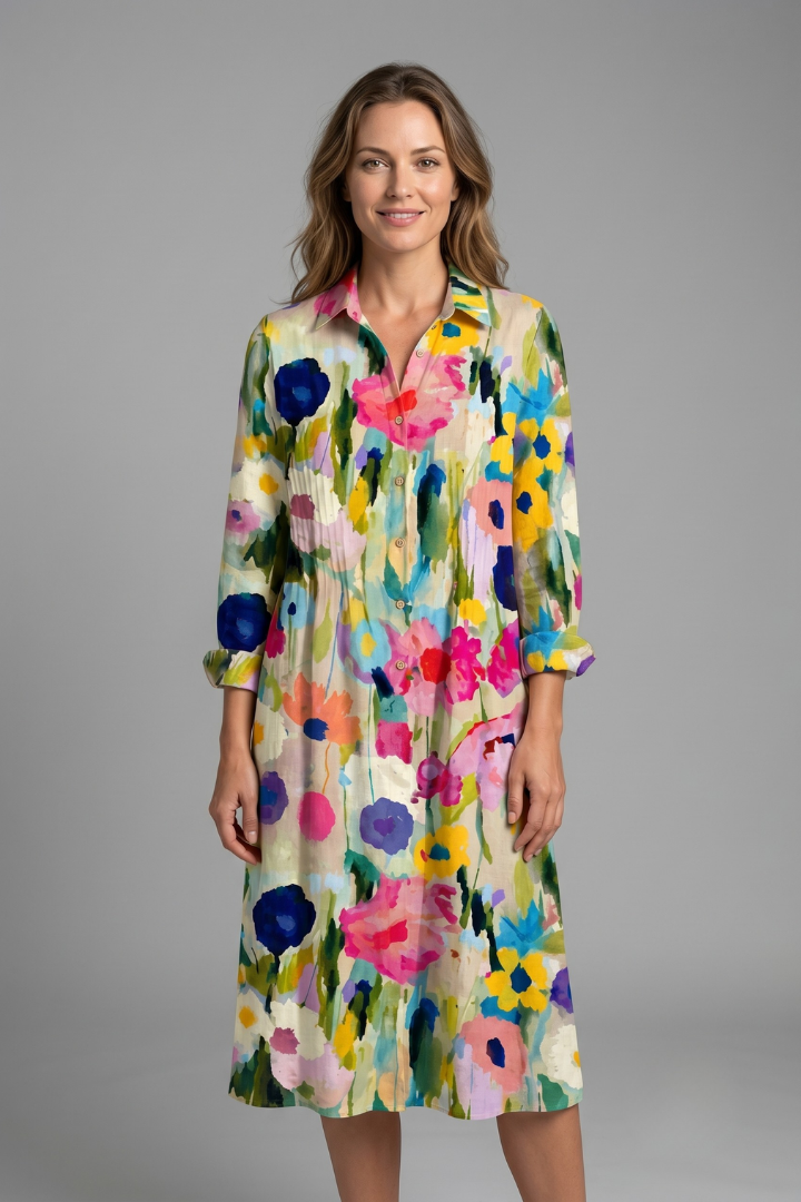 Arletta | Women's Elegant Boho Dress with Button Front for Casual Wear