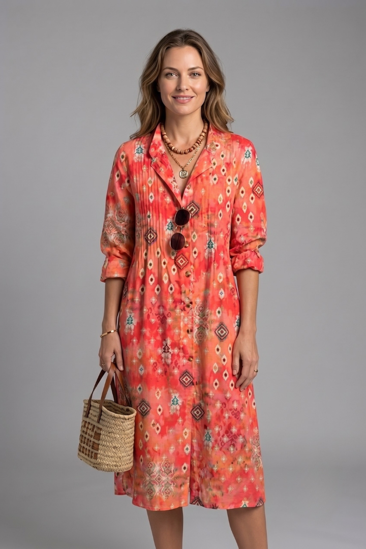 Arletta | Women's Elegant Boho Dress with Button Front for Casual Wear