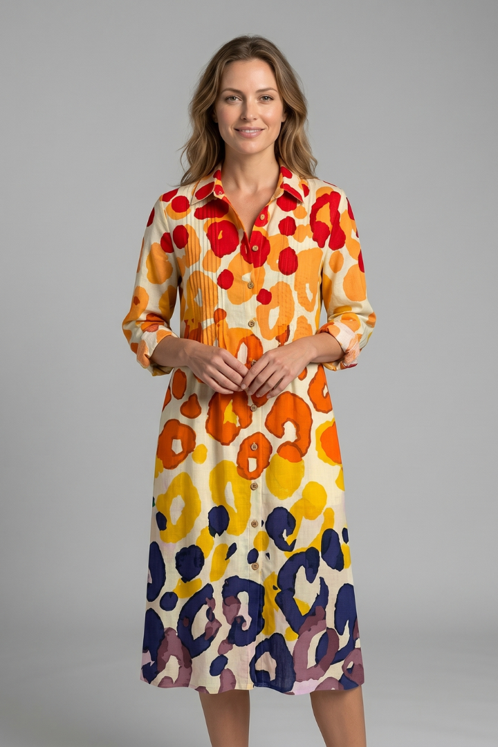 Arletta | Women's Elegant Boho Dress with Button Front for Casual Wear