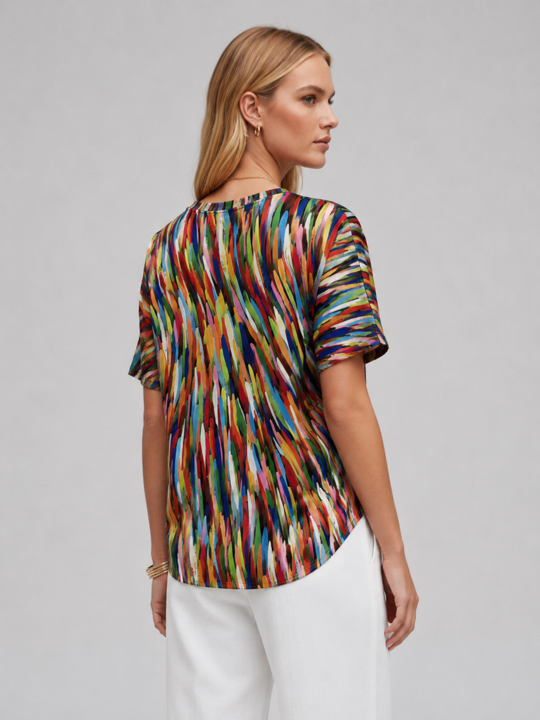 Balbina | Women's Printed Short Sleeve Blouse