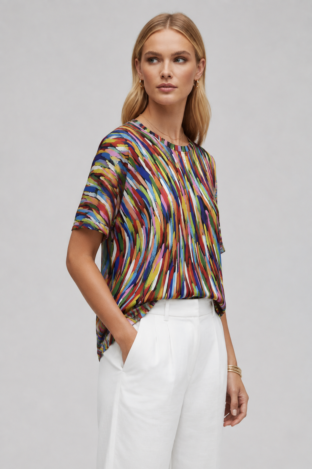 Balbina | Women's Printed Short Sleeve Blouse