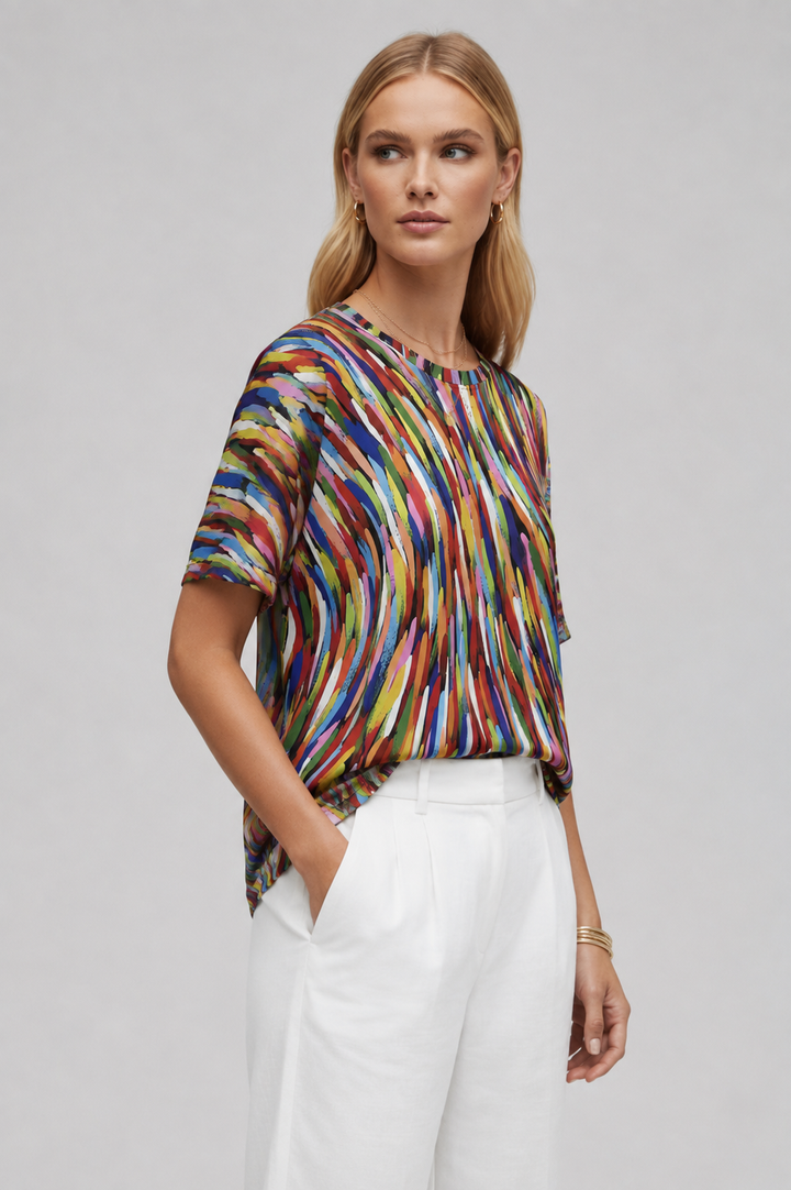 Balbina | Women's Printed Short Sleeve Blouse