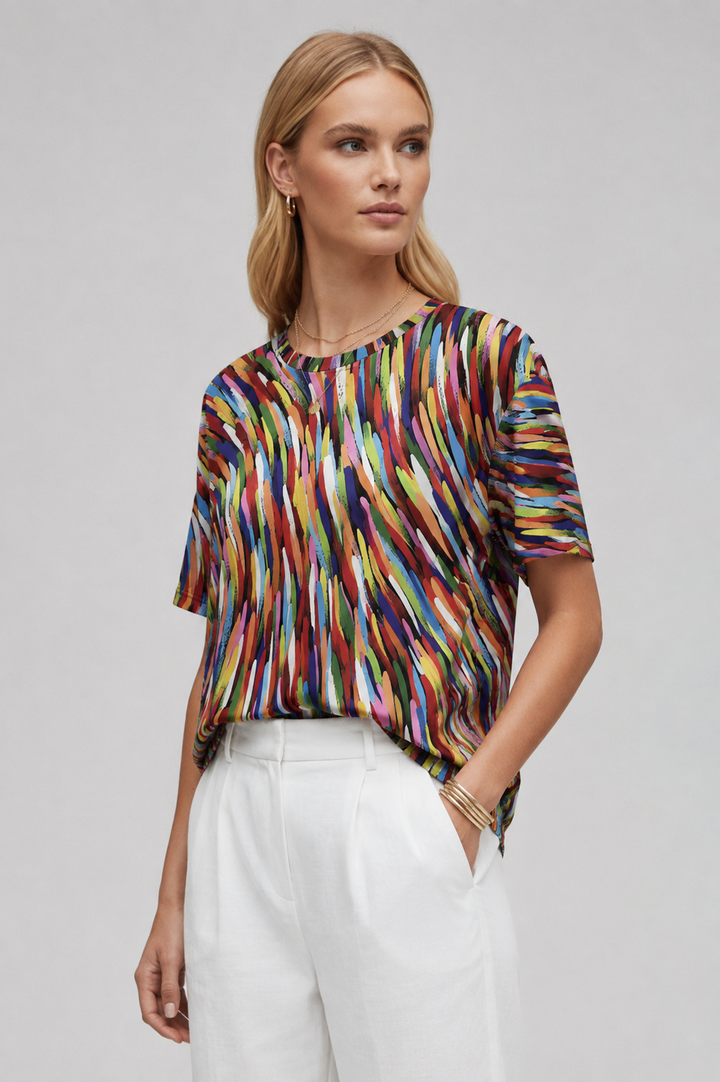 Balbina | Women's Printed Short Sleeve Blouse