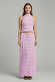 Fontaine | Women's Halter Top and Maxi Skirt with Tie Back and Tiered Hem