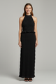 Fontaine | Women's Halter Top and Maxi Skirt with Tie Back and Tiered Hem
