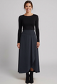 Eudora | Women's High-Waist Maxi Skirt with Wrap Front and Curved Hem