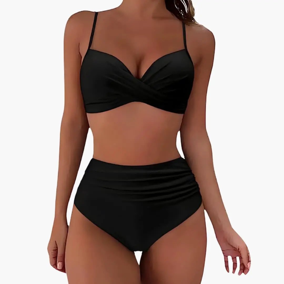 Ingeborg | Women's High-Waist Bikini Set with Adjustable Straps and Scoop Neck - image 2