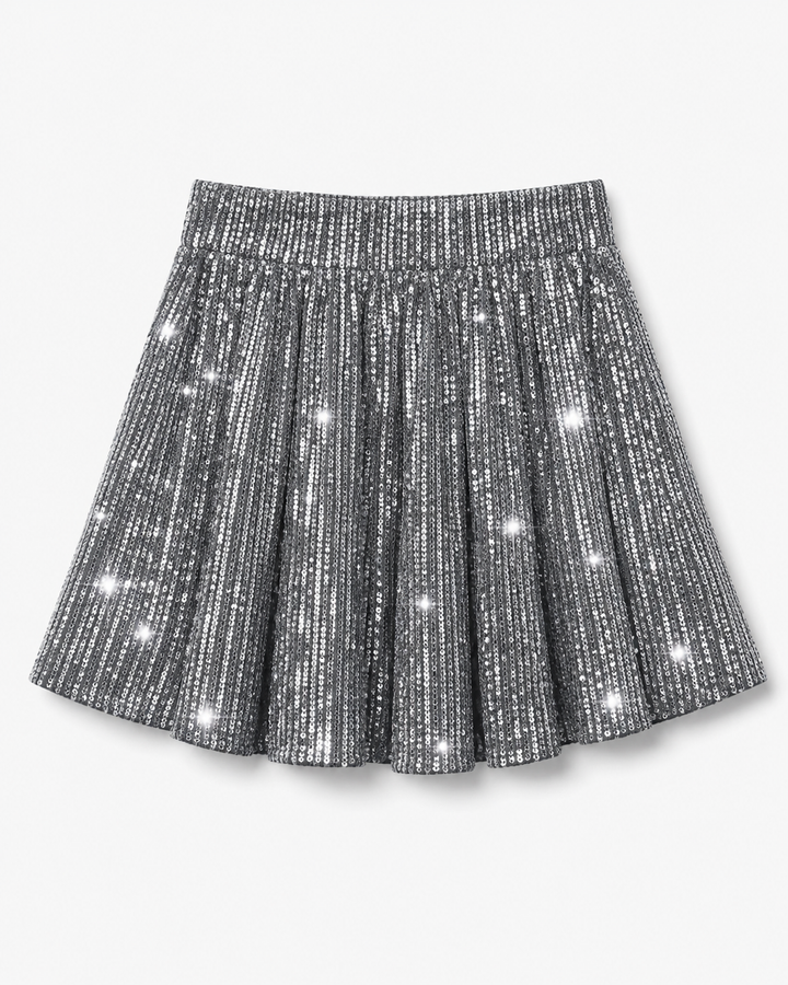 Jovita | Women's High-Waisted Sequin Skirt Shorts with Flared Design