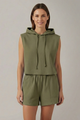 Hazel | Women's Hooded Top and Shorts Set with Sleeveless Cut and Elastic Waist