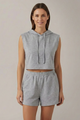 Hazel | Women's Hooded Top and Shorts Set with Sleeveless Cut and Elastic Waist