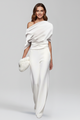 Savina | Women's Jumpsuit with Asymmetric Neckline and Long Sleeves