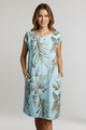 Mona | Women's Knee-Length Dress with Printed Surface and Side Pockets