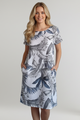 Mona | Women's Knee-Length Dress with Printed Surface and Side Pockets