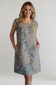 Mona | Women's Knee-Length Dress with Printed Surface and Side Pockets