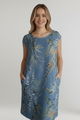 Mona | Women's Knee-Length Dress with Printed Surface and Side Pockets