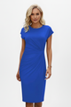 Ciara | Women's Knee-Length Dress with Round Neck and Ruched Waist