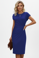 Adeline | Women's Knee-Length Dress with Round Neck and Ruched Waist