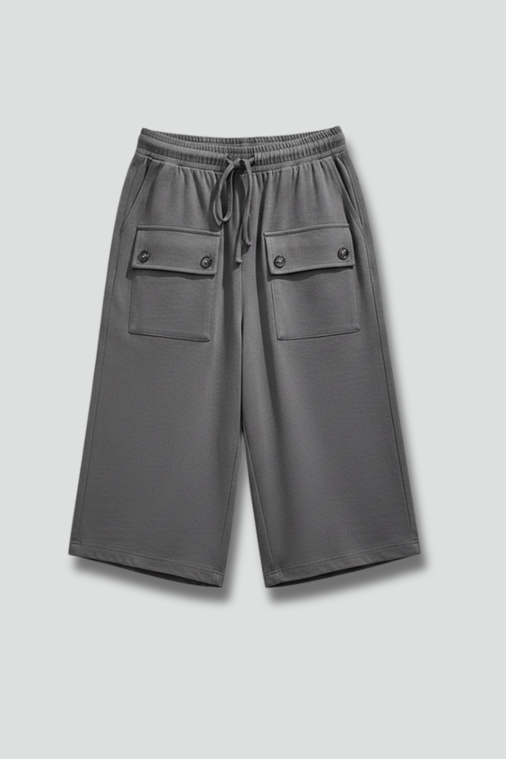 Keziah | Women's Knee Length Shorts with Elastic Waist and Pockets
