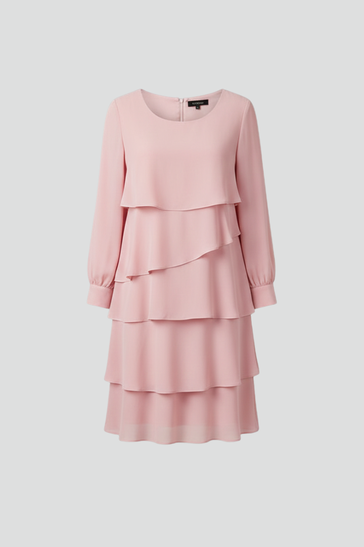 Rhoda | Women's Layered Dress with Long Sleeves and Tiered Skirt