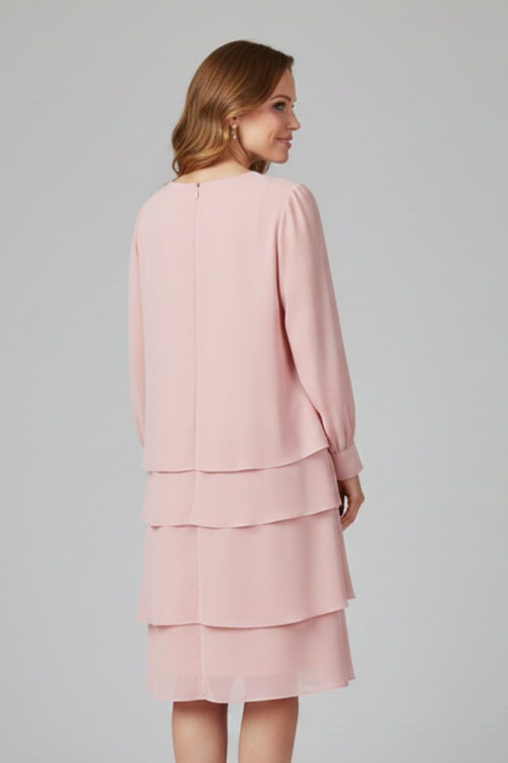 Rhoda | Women's Layered Dress with Long Sleeves and Tiered Skirt