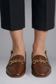 Bess | Women's Leather Slingback Flats with Metal Vamp Detail for Summer