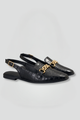 Bess | Women's Leather Slingback Flats with Metal Vamp Detail for Summer