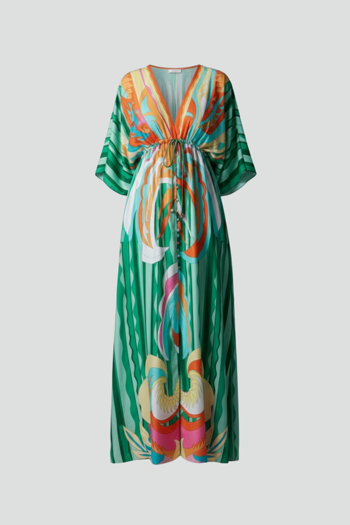 Minerva | Women's Maxi Dress with V Neckline and Tie Waist