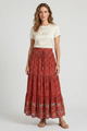 Ernestine | Women’s Maxi Skirt with Elastic Waist and Floral Print