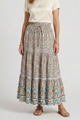 Ernestine | Women’s Maxi Skirt with Elastic Waist and Floral Print