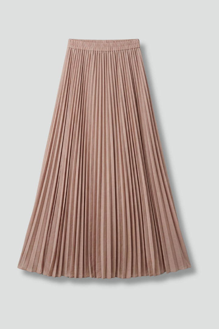Felicity | Women's Maxi Skirt with Elastic Waist and Pleated Surface