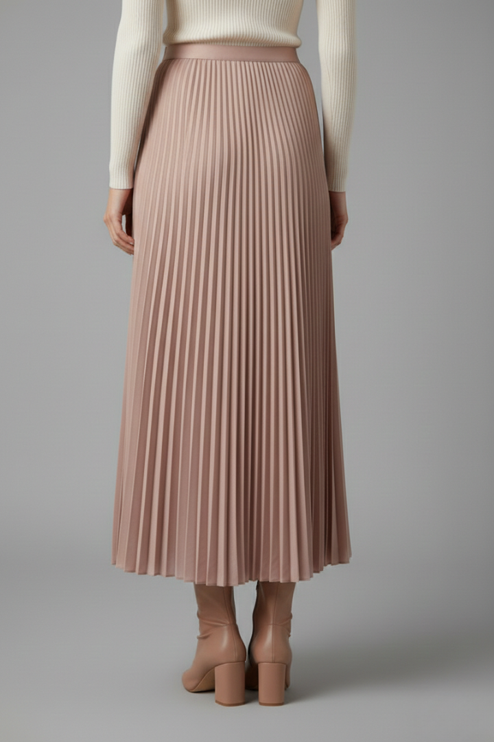 Felicity | Women's Maxi Skirt with Elastic Waist and Pleated Surface