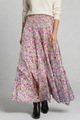 Dulcie | Women’s Maxi Skirt with Elastic Waist and Printed Surface