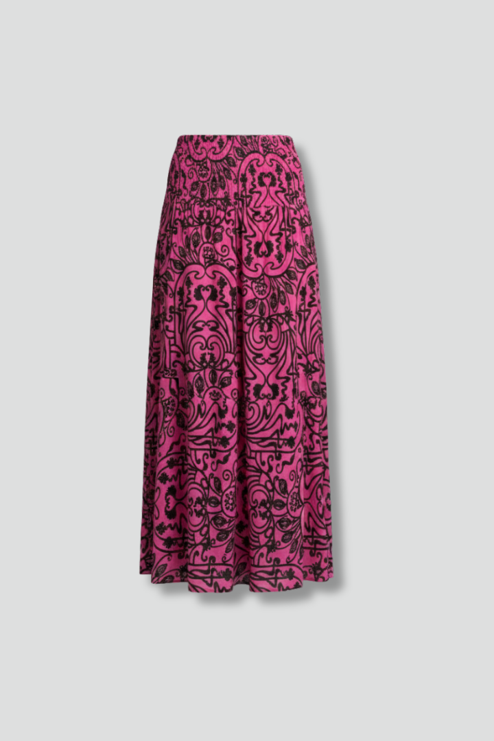 Dulcie | Women’s Maxi Skirt with Elastic Waist and Printed Surface