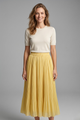 Golda | Women's Maxi Skirt with Elastic Waistband and Pleated Surface