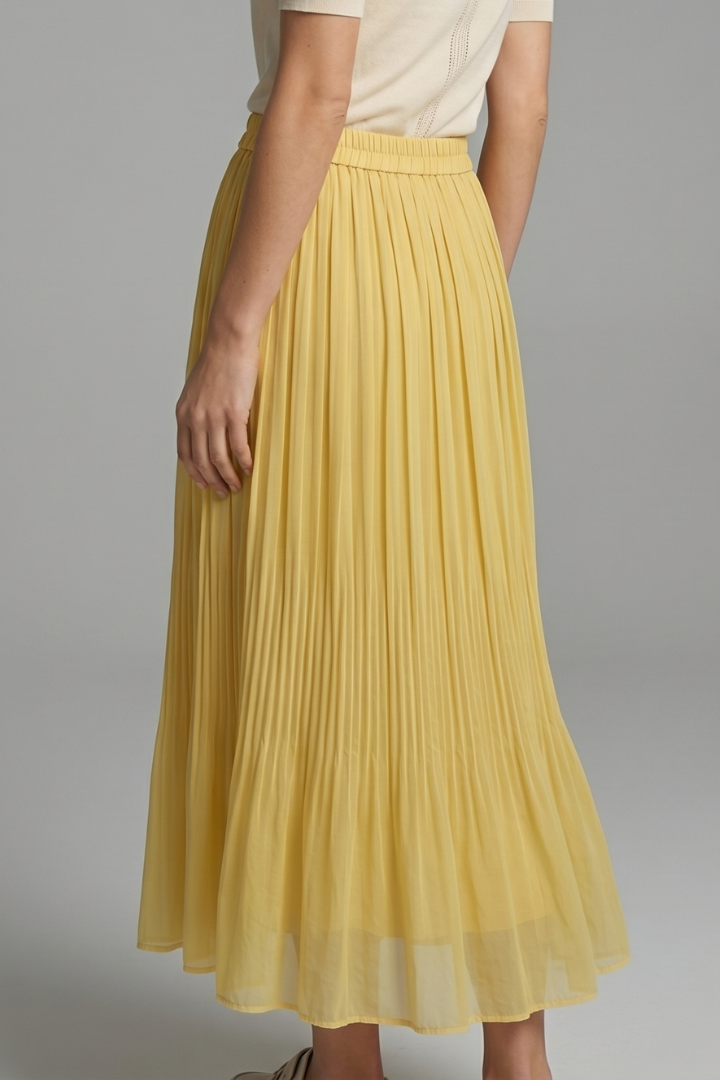 Golda | Women's Maxi Skirt with Elastic Waistband and Pleated Surface