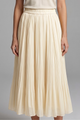 Golda | Women's Maxi Skirt with Elastic Waistband and Pleated Surface