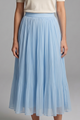 Golda | Women's Maxi Skirt with Elastic Waistband and Pleated Surface