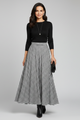 Gertrude | Women's Maxi Skirt with High Waist and Check Pattern