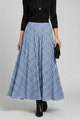 Gertrude | Women's Maxi Skirt with High Waist and Check Pattern