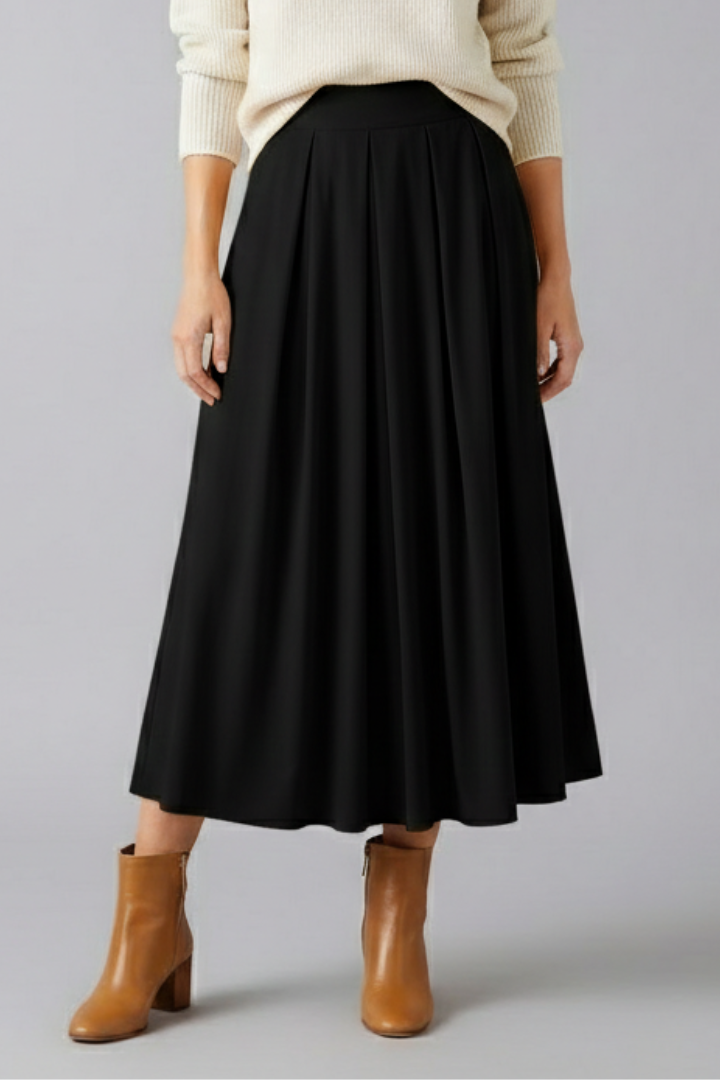 Faustina | Women’s Maxi Skirt with High Waist and Pleated Front