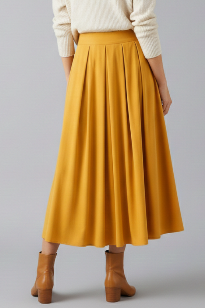 Faustina | Women’s Maxi Skirt with High Waist and Pleated Front