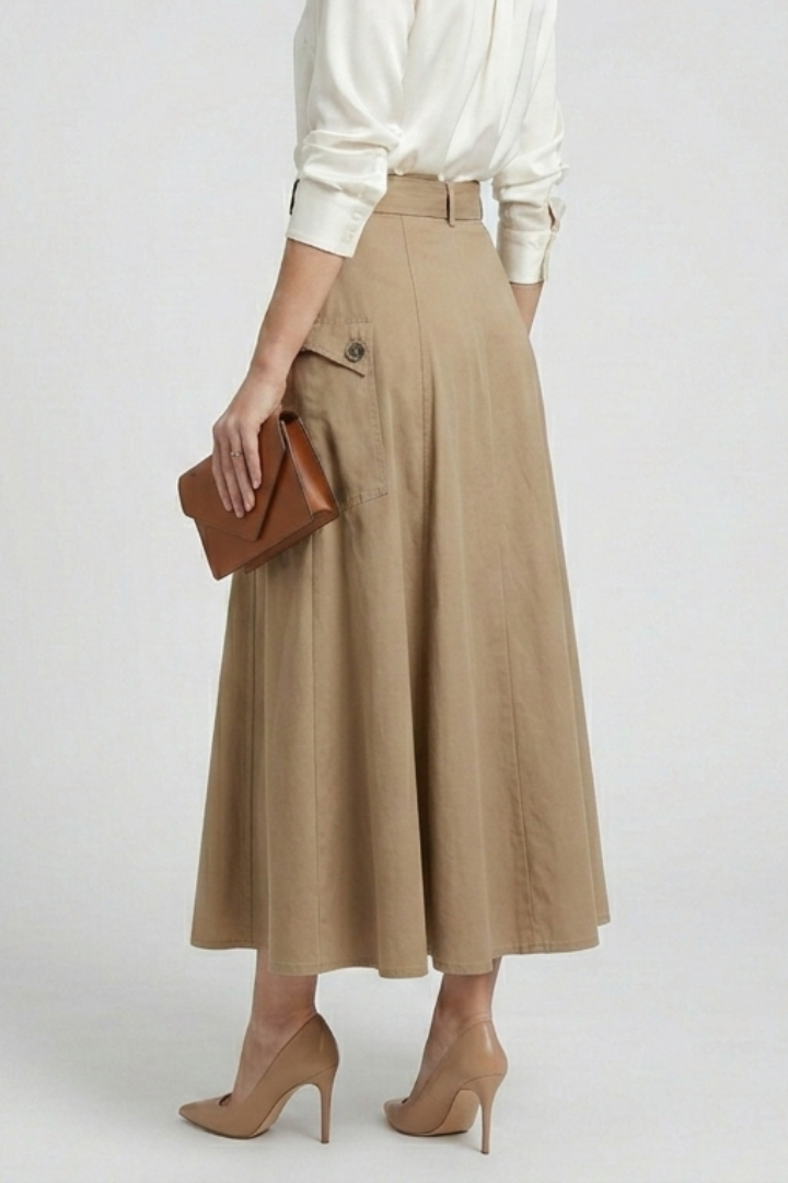 Giulia | Women's Maxi Skirt with Side Pockets and High Slit