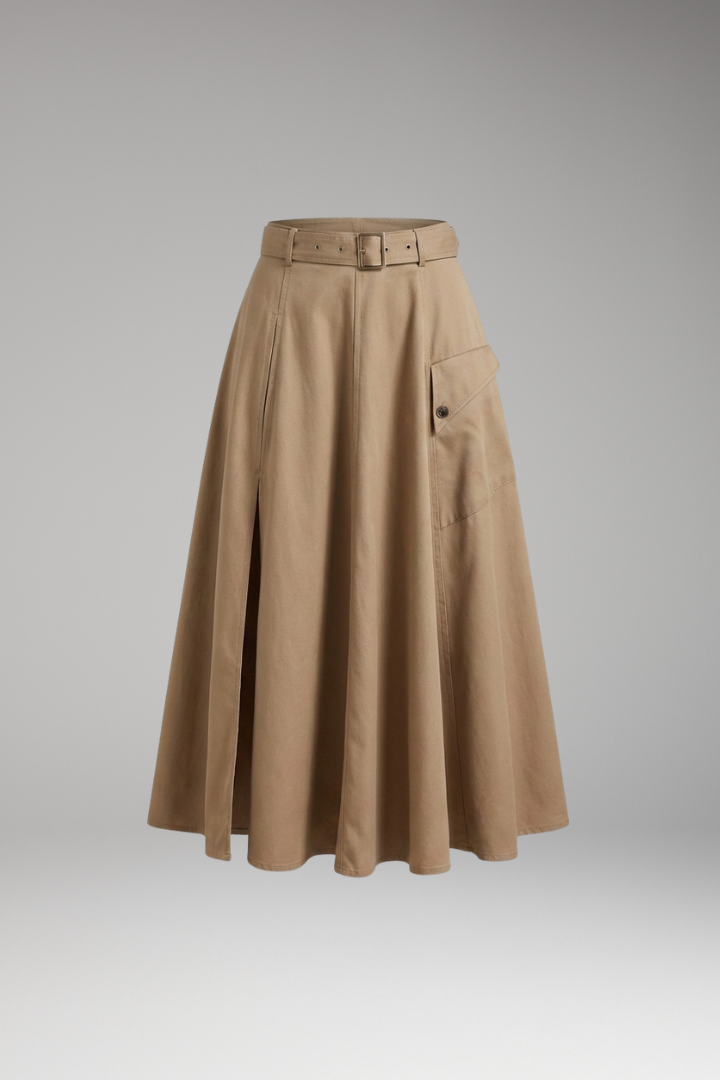 Giulia | Women's Maxi Skirt with Side Pockets and High Slit