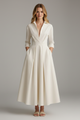 Esmeralda | Women's Collared Midi Dress with Three-Quarter Sleeves and Defined Waist - image 2