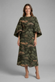 Rudith | Women's Midi Dress with Round Neck and Wide Sleeves