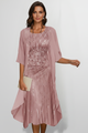 Almeria | Women's Embellished Midi Dress with Round Neck and Short Sleeves - image 8
