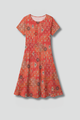 Perdita | Women's Midi Dress with Short Sleeves and Printed Surface