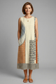 Prunella | Women's Midi Dress with Sleeveless Design and Geometric Print